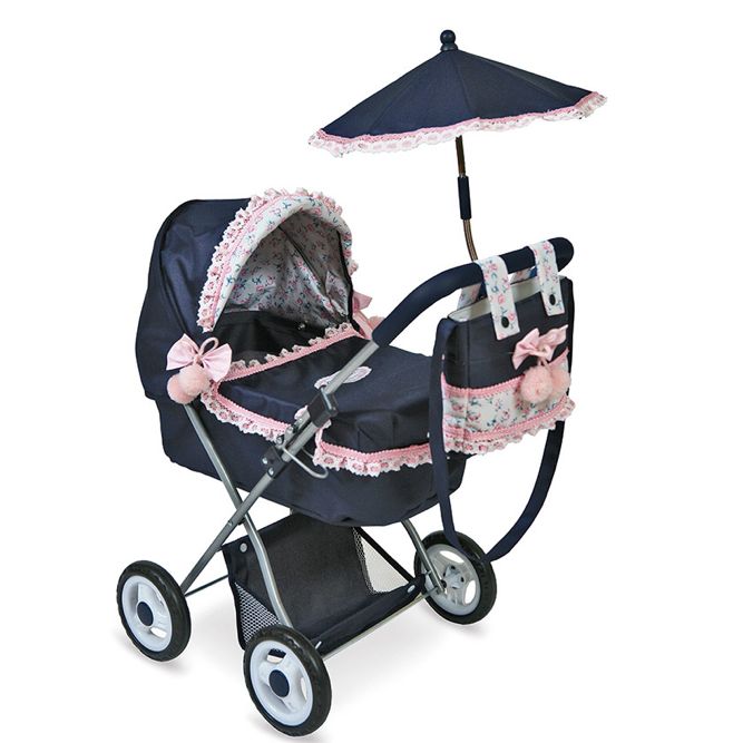 Коляска для кукол с сумкой и зонтом "Романтик" 85014