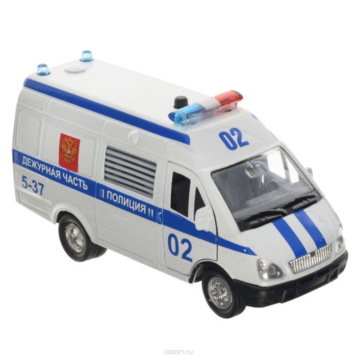 Машина Технопарк Газель Полиция инерционная, свет, звук CT-1276-16