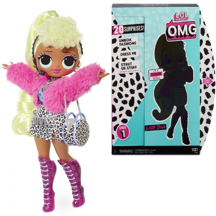 Кукла Лол сюрприз большая LOL Surprise O.M.G. Lady Diva Fashion Doll with 20 сюрпризов 560562