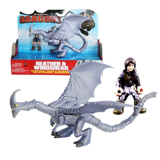Dragons игрушка дракон Windsher с викингом Хизер 66594
