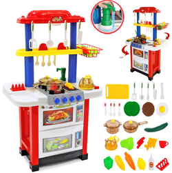 Детская кухня с водой двухсторонняя 83 см "Happy Little Chef" 33 предмета 768A
