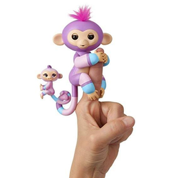 Интерактивная обезьянка с малышом Fingerlings Baby Monkey Mauve