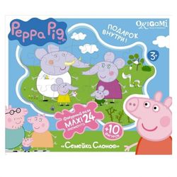 Свинка Пеппа Фигурный макси-пазл Семья Слонов, 24 детали Peppa Pig 01540