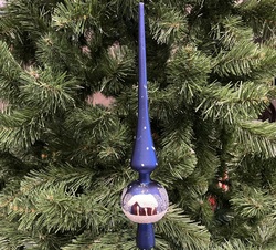 Украшение новогоднее наконечник на елку зимняя деревня 30 см Н60620 синий