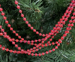 Новогоднее украшение на елку бусы цепь-шар радужный 2,5 м Н61413 брусничный