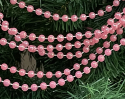 Новогоднее украшение на елку бусы цепь-шар радужный 2,5 м Н61413 розовый